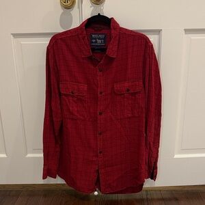 Woolrich Men's Red Plaid Button Down Shirt